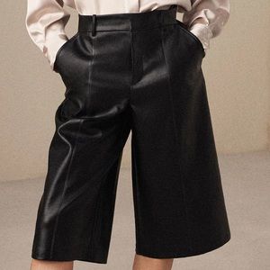 Faux Leather Bermuda Shorts